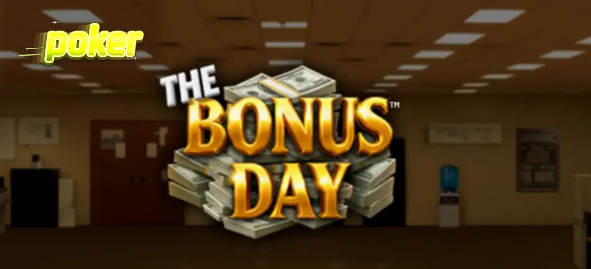 Tampilan visual slot The Bonus Day dengan tema kantor dan simbol bonus